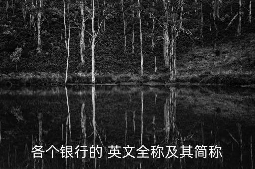 各個(gè)銀行的 英文全稱(chēng)及其簡(jiǎn)稱(chēng)