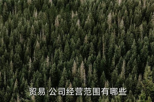  貿易 公司經營范圍有哪些