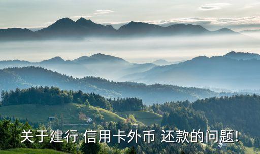 關于建行 信用卡外幣 還款的問題!