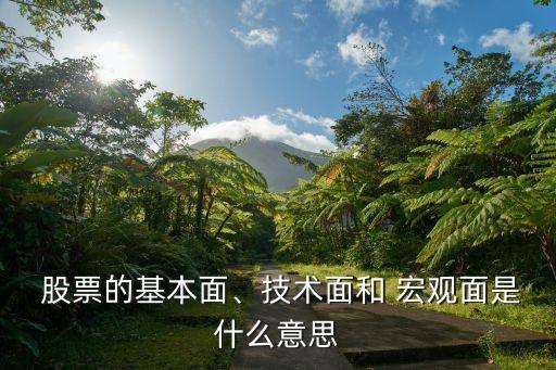  股票的基本面、技術(shù)面和 宏觀面是什么意思