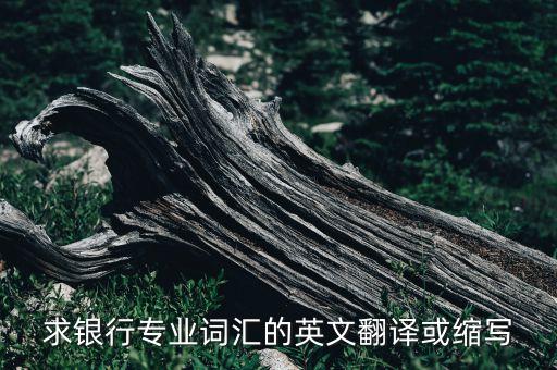 求銀行專業(yè)詞匯的英文翻譯或縮寫(xiě)