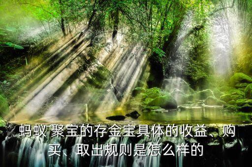  螞蟻 聚寶的存金寶具體的收益、購買、取出規(guī)則是怎么樣的