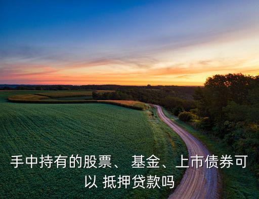 手中持有的股票、 基金、上市債券可以 抵押貸款嗎
