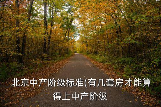  北京中產(chǎn)階級標(biāo)準(有幾套房才能算得上中產(chǎn)階級