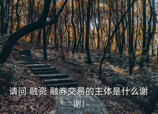 請(qǐng)問 融資 融券交易的主體是什么謝謝!