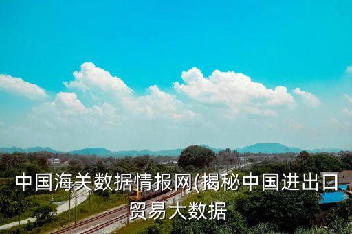 中國海關(guān)數(shù)據(jù)情報網(wǎng)(揭秘中國進(jìn)出口 貿(mào)易大數(shù)據(jù)