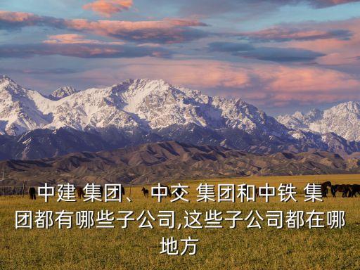 中建 集團(tuán)、 中交 集團(tuán)和中鐵 集團(tuán)都有哪些子公司,這些子公司都在哪地方
