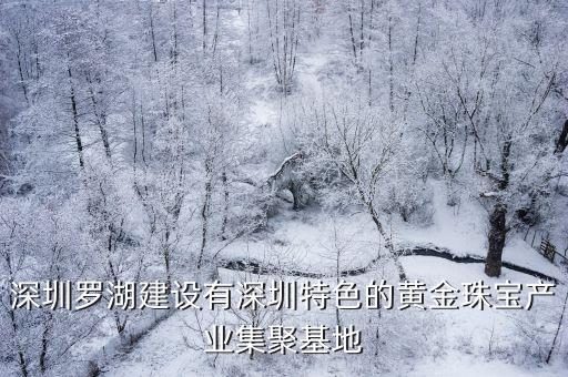 深圳羅湖建設有深圳特色的黃金珠寶產業(yè)集聚基地