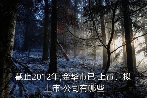 截止2012年,金華市已 上市、擬 上市 公司有哪些