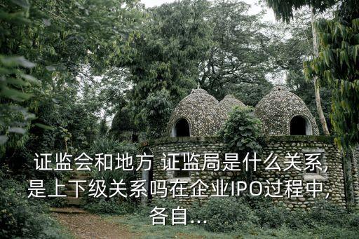  證監(jiān)會(huì)和地方 證監(jiān)局是什么關(guān)系,是上下級(jí)關(guān)系嗎在企業(yè)IPO過程中,各自...