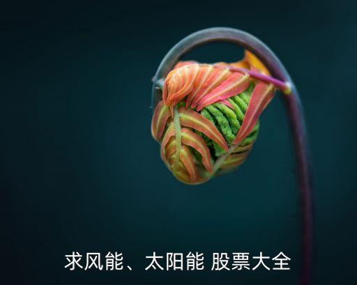 求風(fēng)能、太陽能 股票大全