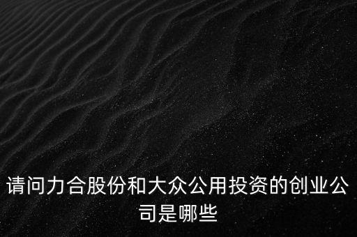 請(qǐng)問力合股份和大眾公用投資的創(chuàng)業(yè)公司是哪些