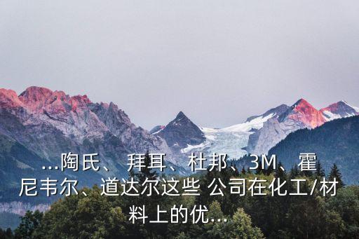...陶氏、 拜耳、杜邦、3M、霍尼韋爾、道達(dá)爾這些 公司在化工/材料上的優(yōu)...