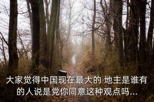 大家覺得中國(guó)現(xiàn)在最大的 地主是誰(shuí)有的人說是黨你同意這種觀點(diǎn)嗎...