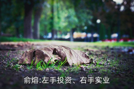 俞熔:左手投資、右手實(shí)業(yè)