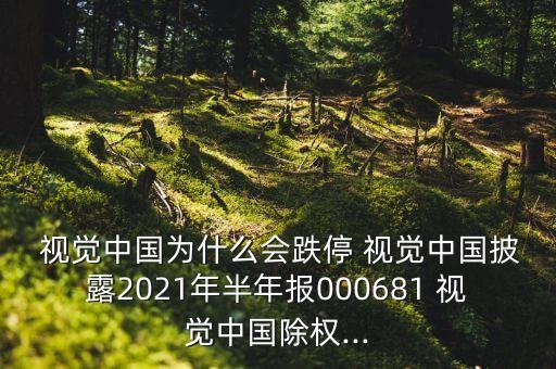  視覺中國為什么會跌停 視覺中國披露2021年半年報000681 視覺中國除權...