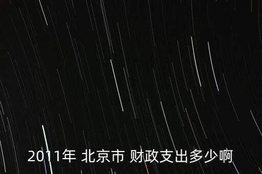 2011年 北京市 財政支出多少啊