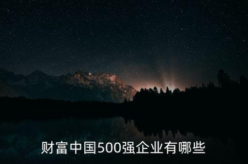 財富中國500強(qiáng)企業(yè)有哪些