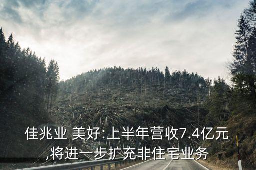 佳兆業(yè) 美好:上半年營收7.4億元,將進(jìn)一步擴充非住宅業(yè)務(wù)
