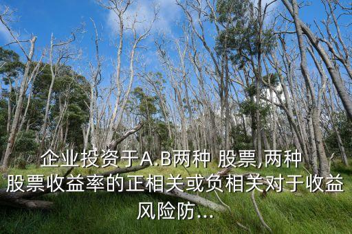 企業(yè)投資于A.B兩種 股票,兩種 股票收益率的正相關(guān)或負相關(guān)對于收益風(fēng)險防...