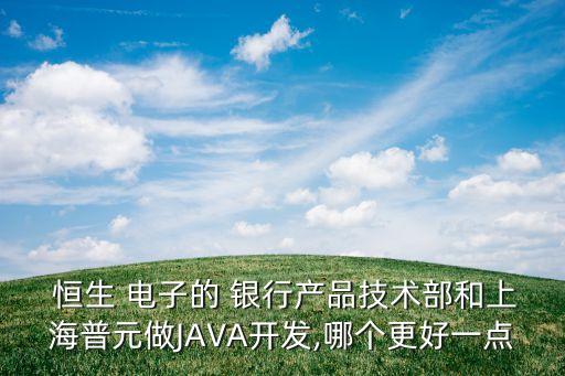  恒生 電子的 銀行產(chǎn)品技術(shù)部和上海普元做JAVA開發(fā),哪個更好一點