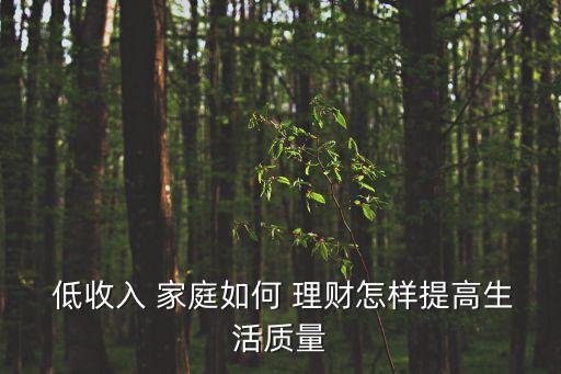 江西低收入家庭投資理財,低收入者應該如何投資理財