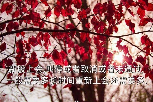 新股上會(huì),叫?；蛘呷∠蛘呶赐ㄟ^,一般需要多長時(shí)間重新上會(huì)還需要多...