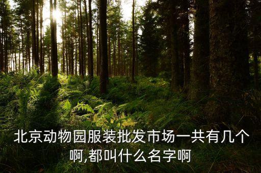  北京動物園服裝批發(fā)市場一共有幾個(gè)啊,都叫什么名字啊
