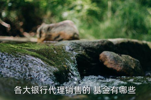 各大銀行代理銷(xiāo)售的 基金有哪些