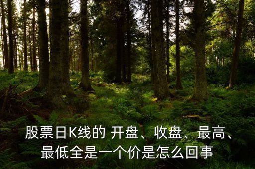  股票日K線的 開盤、收盤、最高、最低全是一個價是怎么回事
